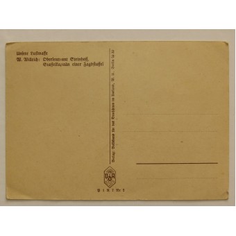 Carte postale Unsere Luftwaffe: Oberleutnant Steinhof, Staffelkapitän einer Jagdstaffel. Espenlaub militaria